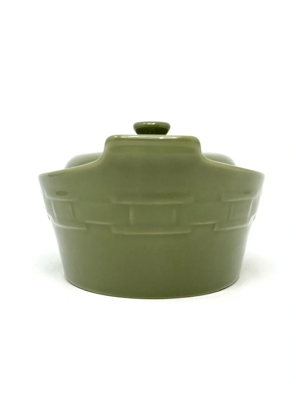 Longaberger Woven Traditions Small Oval Covered Casserole Dish Sage Green EUC